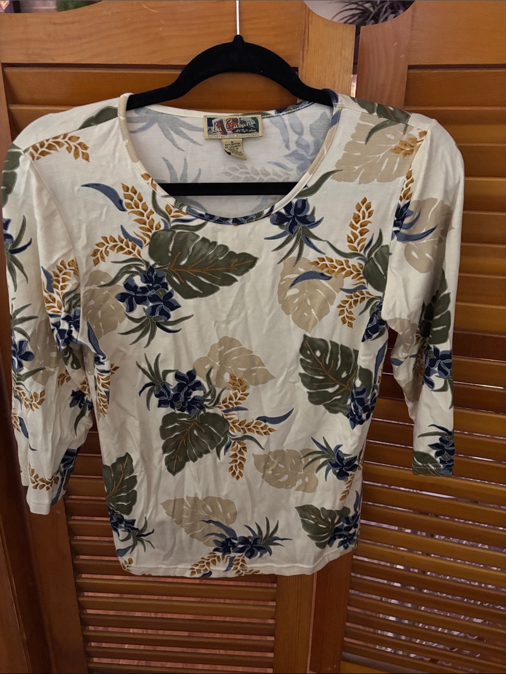 La Cabana Cream Floral-Print Long Sleeve Tee